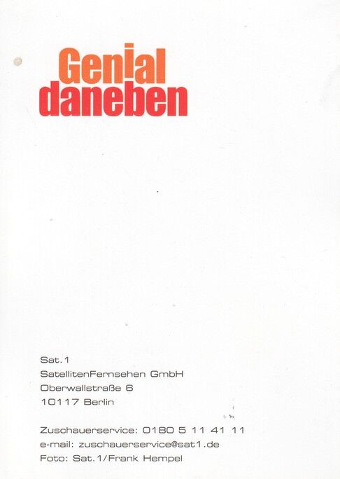 Autogramm TV | SAT1 | Bernhard HOECKER | 2000er "Genial Daneben" (Portrait Color Hempel)