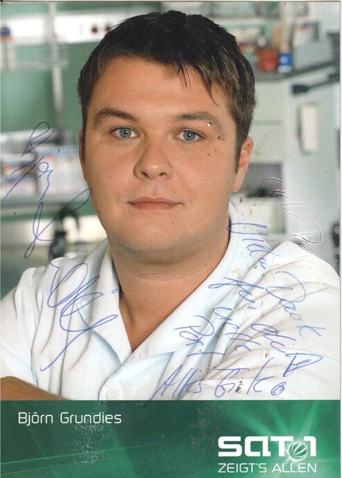 Autogramm TV | SAT1 | Björn GRUNDIES | 2000er "Alphateam" (Portrait Color Ernst)