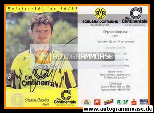 Autogramm Fussball | Borussia Dortmund | 1996 | Stephane CHAPUISAT