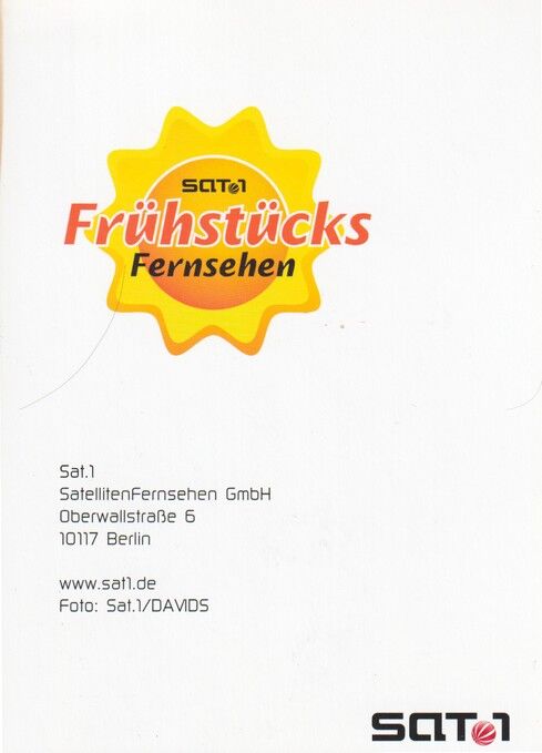 Autogramm TV | SAT1 | Jan HAHN | 2000er "Frühstücksfernsehen" (Portrait Color Davids) 2