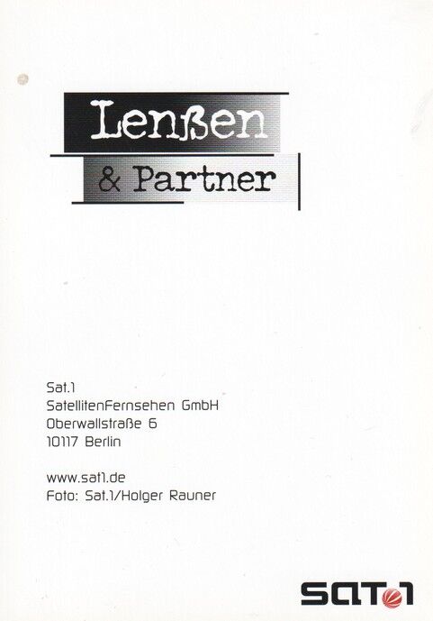 Autogramm TV | SAT1 | Sandra NITKA | 2000er "Lenssen & Partner" (Portrait Color Rauner)