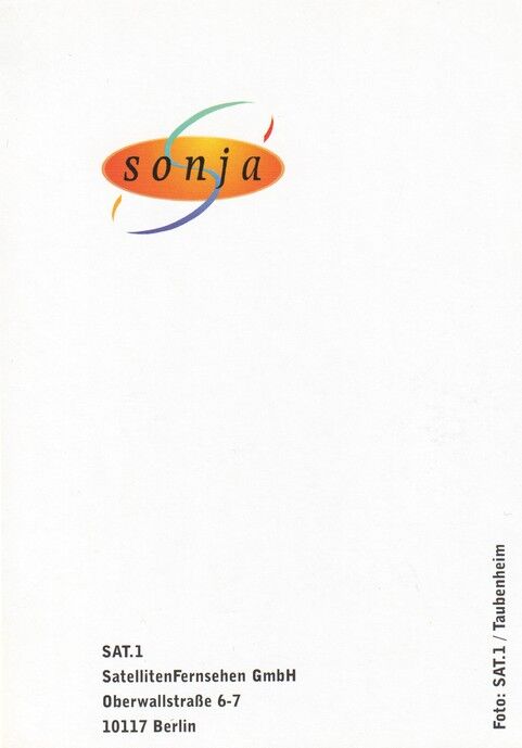 Autogramm TV | SAT1 | Sonja ZIETLOW | 1990er "Sonja" (Portrait Color Taubenheim)