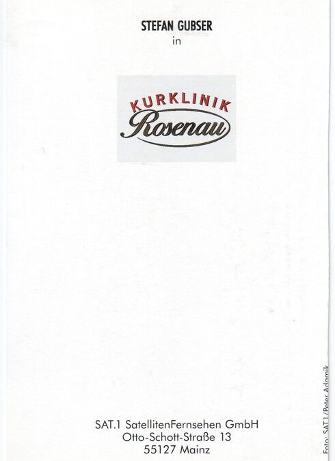 Autogramm TV | SAT1 | Stefan GUBSER | 1990er "Kurklinik Rosenau" (Portrait Color Adamik)