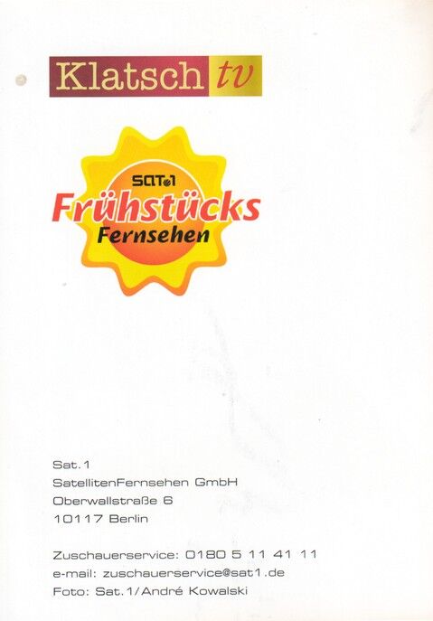 Autogramm TV | SAT1 | Sibylle WEISCHENBERG | 2000er Druck "Klatsch TV" (Portrait Color Kowalski)