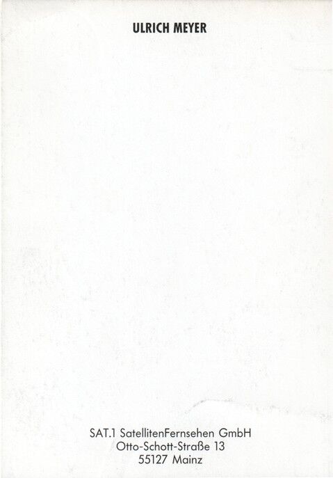 Autogramm TV | SAT1 | Ulrich MEYER | 1990er (Portrait SW)