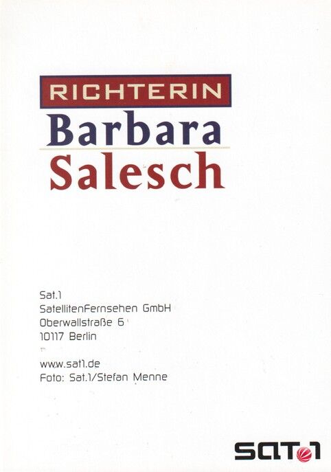 Autogramm TV | SAT1 | Ulrike TASIC | 2000er "Barbara Salesch" (Portrait Color Menne)