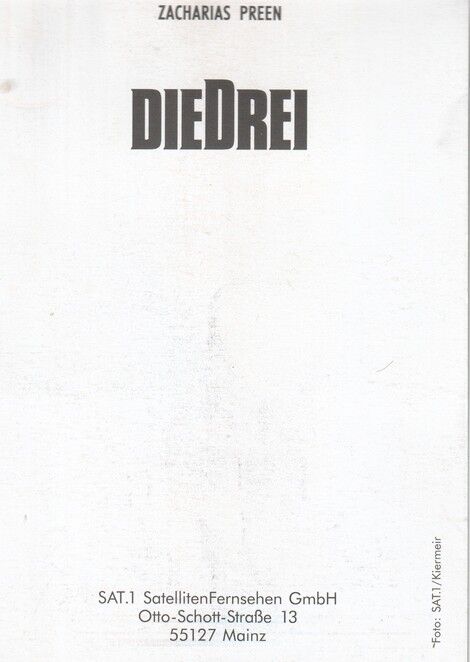 Autogramm TV | SAT1 | Zacharias PREEN | 1990er "Die Drei" (Portrait Color Kiermeir)