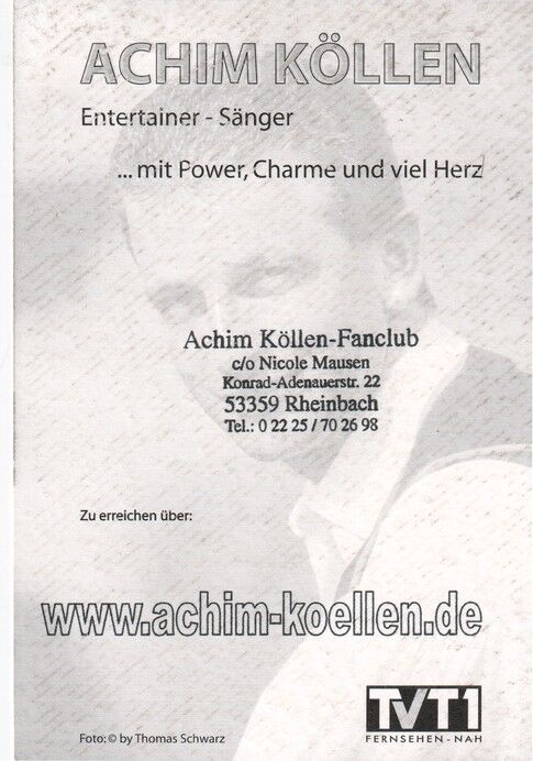 Autogramm Schlager | Achim KÖLLEN | 2000er (Portrait Color Schwarz)