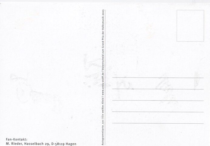 Autogramm Volksmusik | Andy WOLFF | 2003 "Ein Weisses Kleid" (Portrait Color)