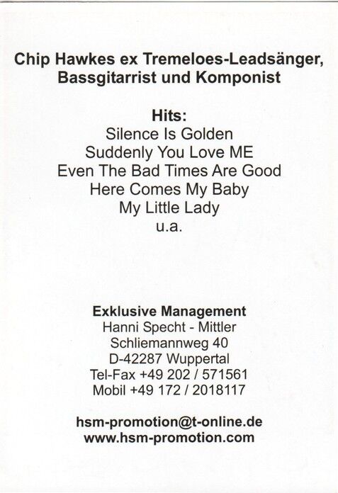 Autogramm Pop (UK) | Chip HAWKES | 2000er (Konzert Color)