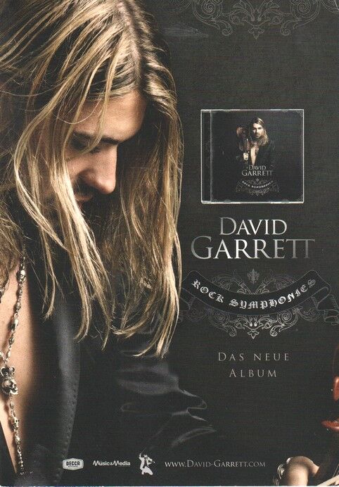 Autogramm Geige | David GARRETT | 2010 Druck "Rock Symphonies" (Portrait Color Decca)