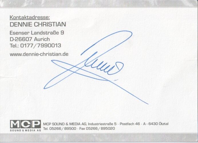 Autogramm Schlager | Dennie CHRISTIAN | 2000er (Portrait Color MCP)
