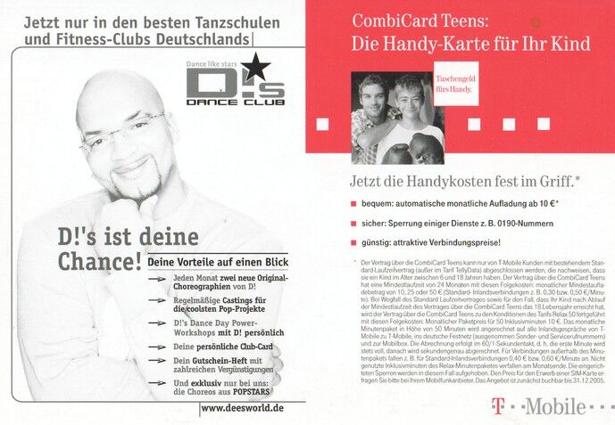 Autogramm Celebrity | Detlef SOOST | 2005 (Portrait Color T-Mobile)