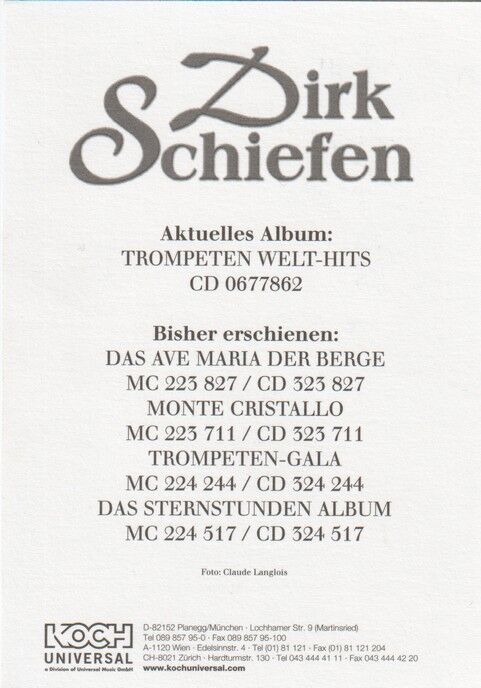 Autogramm Trompete | Dirk SCHIEFEN | 2003 "Trompeten Welt-Hits" (Portrait Color Koch)