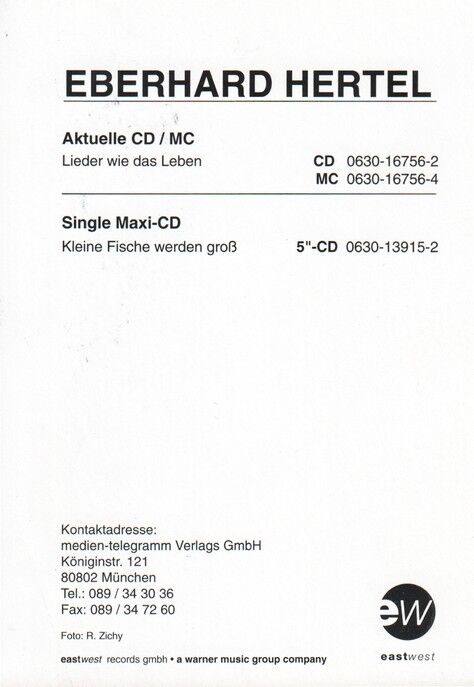 Autogramm Volksmusik | Eberhard HERTEL | 1997 "Lieder Wie Das Leben" (Portrait Color EastWest) 3