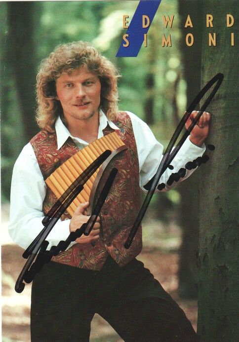Autogramm Pan-Flöte | Edward SIMONI | 1991 "Festliches Konzert" (Portrait Color Sony)