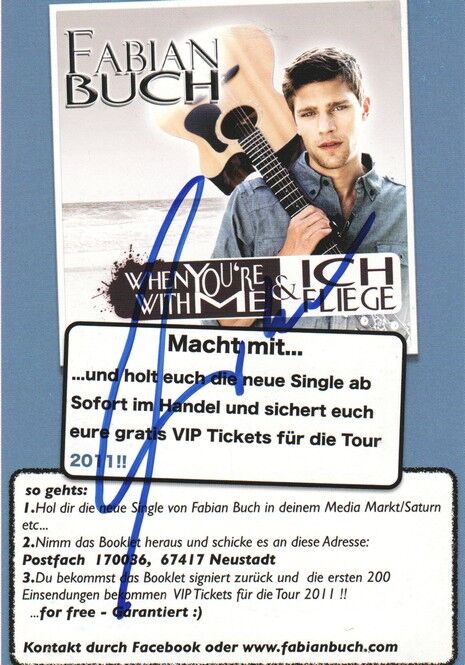 Autogramm Pop | Fabian BUCH | 2001 "When You´re With Me" (Portrait Color Viva)