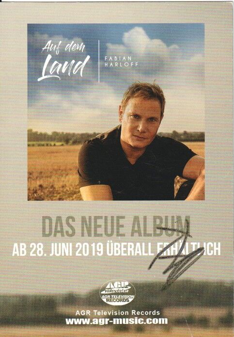 Autogramm Pop | Fabian HARLOFF | 2019 "Auf Dem Land" (Portrait Color AGR)