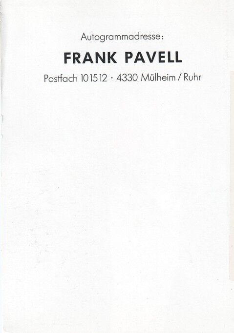 Autogramm Schlager | Frank PAVELL | 1980er (Portrait Color)