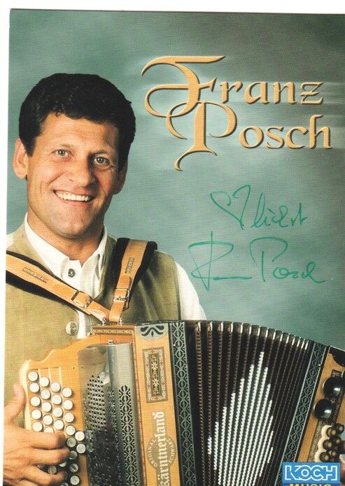 Autogramm Volksmusik | Franz POSCH | 2000 "Harmonika-Schmankerl" (Portrait Color Koch)