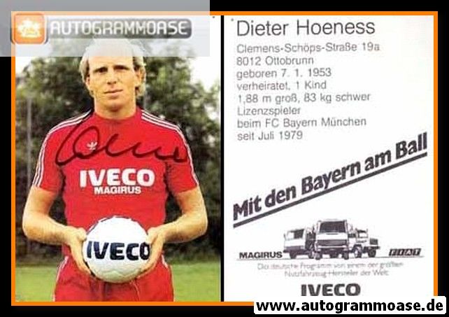 Autogramm Fussball | FC Bayern München | 1981 | Dieter HOENESS