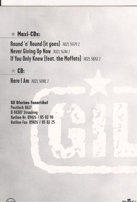 Autogramm Pop | Gil OFARIM | 1998 Druck "Here I Am" (Portrait Color RCA)