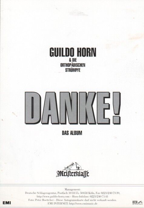 Autogramm Schlager | Guildo HORN | 1997 "Danke!" (Portrait Color EMI)