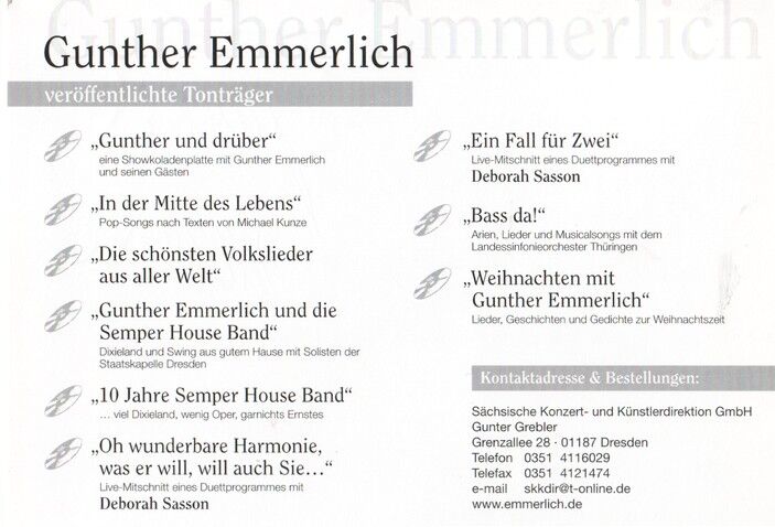 Autogramm Klassik | Gunther EMMERLICH | 2000er (Portrait Color SKD) 2