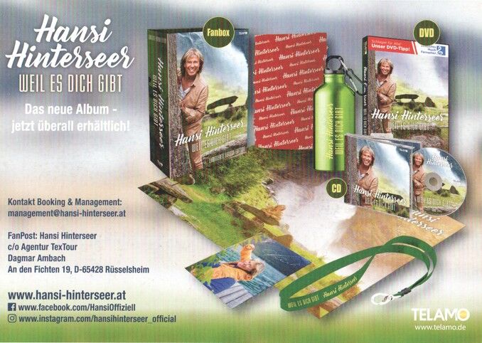 Autogramm Schlager | Hansi HINTERSEER | 2022 "Weil Es Dich Gibt" (Portrait Color Telamo)