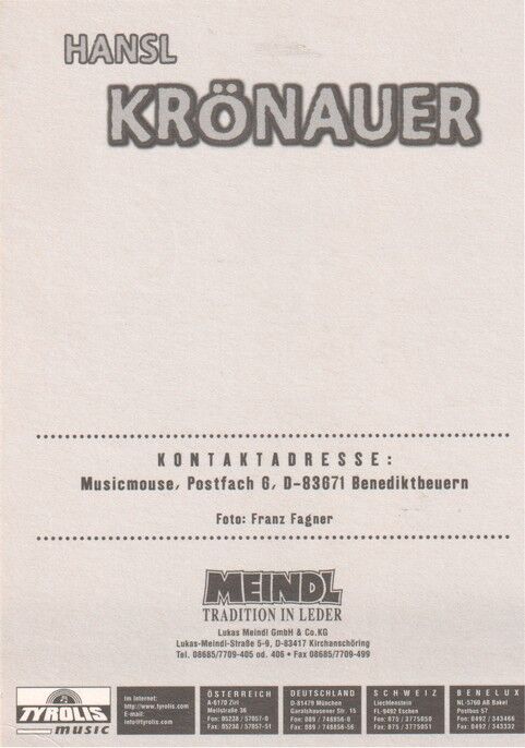 Autogramm Volksmusik | Hansl KRÖNAUER | 2000er (Portrait Color Tyrolis)