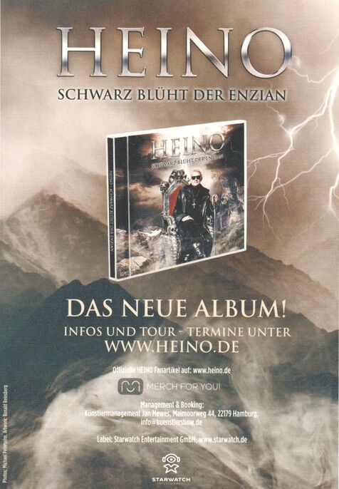 Autogramm Schlager | HEINO | 2014 "Schwarz Blüht Der Enzian" (Portrait Color Starwatch)