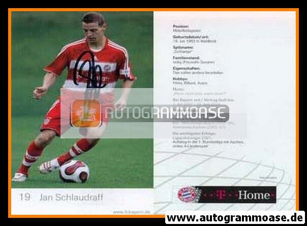 Autogramm Fussball | FC Bayern München | 2007 | Jan SCHLAUDRAFF