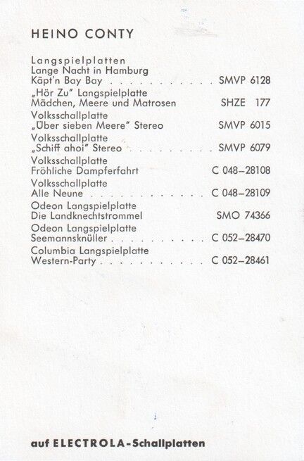 Autogramm Schlager | Heino CONTY | 1970er (Portrait SW Electrola) 3