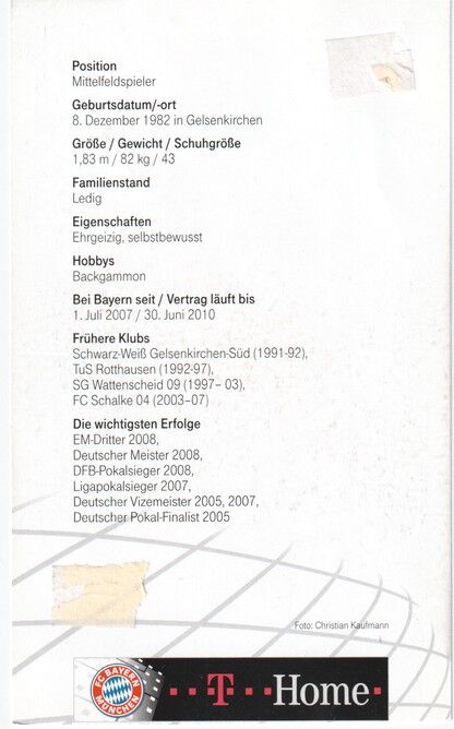 Autogramm Fussball | FC Bayern München | 2009 | Hamit ALTINTOP