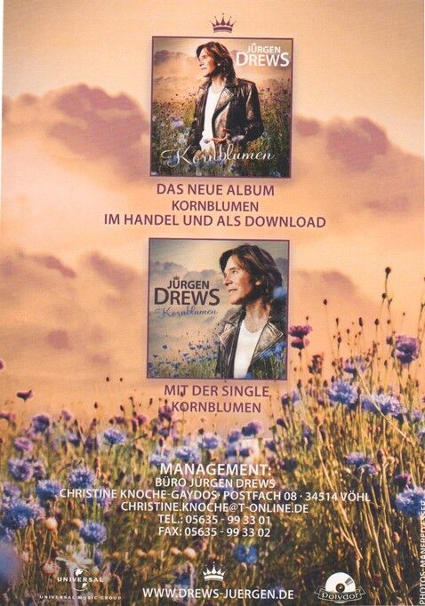 Autogramm Schlager | Jürgen DREWS | 2013 "Kornblumen" (Portrait Color Universal)