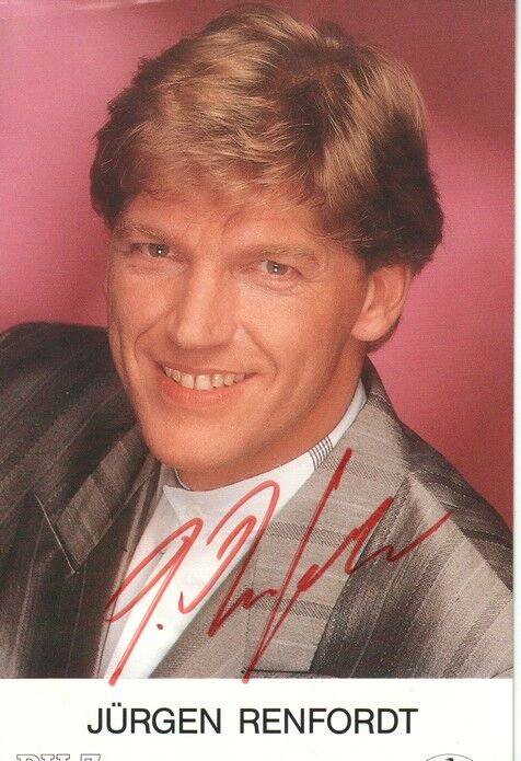 Autogramm Schlager | Jürgen RENFORDT | 1990 "Bleib Heut Nacht" (Portrait Color Pilz)