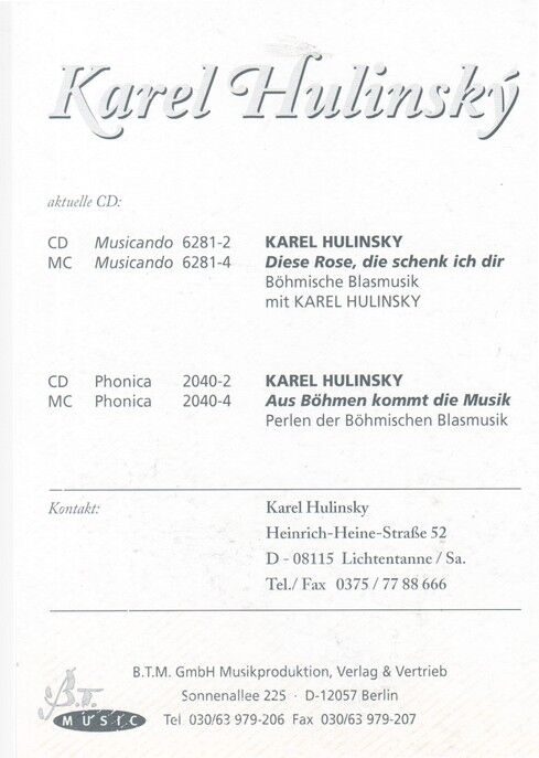 Autogramm Schlager | Karel HULINSKY | 2000er "Diese Rose" (Portrait Color BTM)