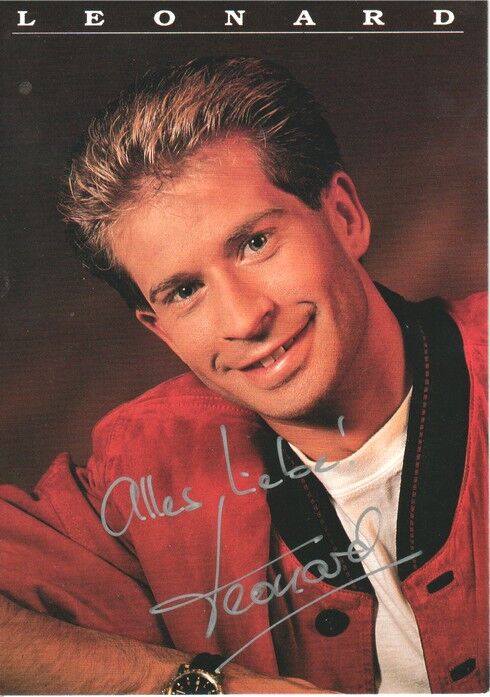 Autogramm Schlager | LEONARD | 1992 "Das Kann Nur Liebe Sein" (Portrait Color Bellaphon)