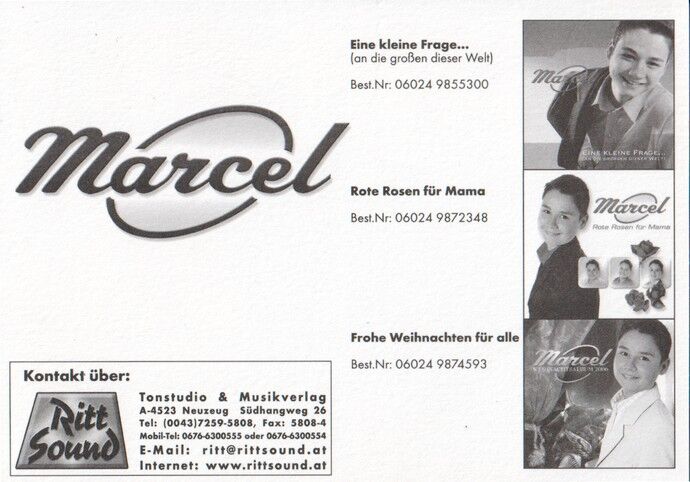 Autogramm Schlager | MARCEL | 2006 "Frohe Weihnachten" (Portrait Color Ritt) KINDERSTAR