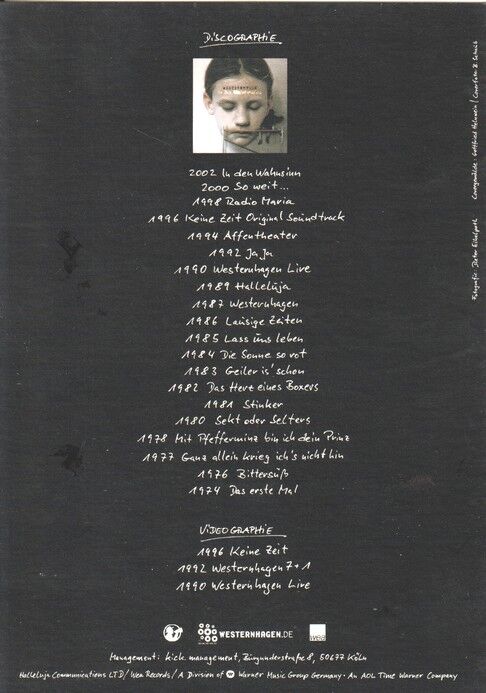 Autogramm Rock | Marius MÜLLER-WESTERNHAGEN | 2002 "In Den Wahnsinn" (Portrait SW)