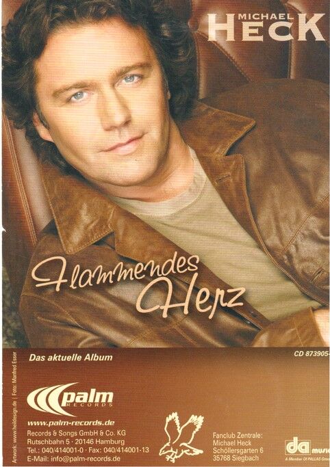 Autogramm Schlager | Michael HECK | 2003 "Flammendes Herz" (Portrait Color Palm)