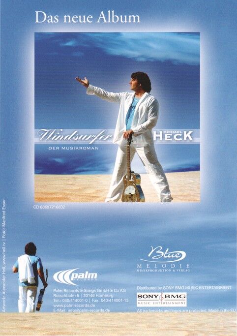 Autogramm Schlager | Michael HECK | 2008 "Windsurfer" (Portrait Color Palm)