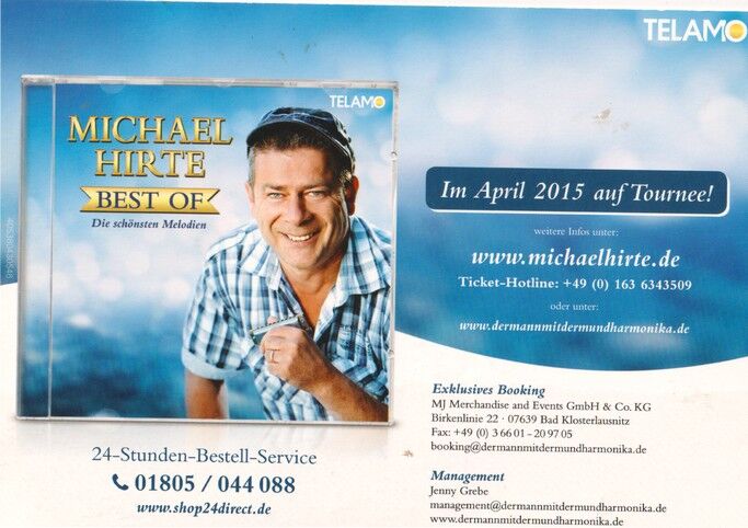 Autogramm Mundharmonika | Michael HIRTE | 2015 "Best Of" (Portrait Color Telamo)