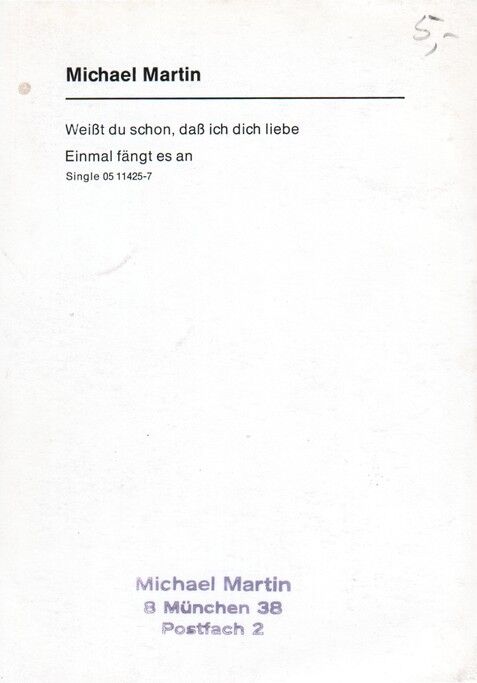 Autogramm Schlager | Michael MARTIN | 1972 "Weisst Du Schon" (Portrait Color BASF)