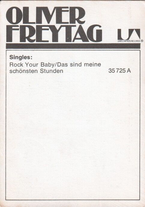Autogramm Schlager | Oliver FREYTAG | 1974 "Rock Your Baby" (Portrait SW UA)