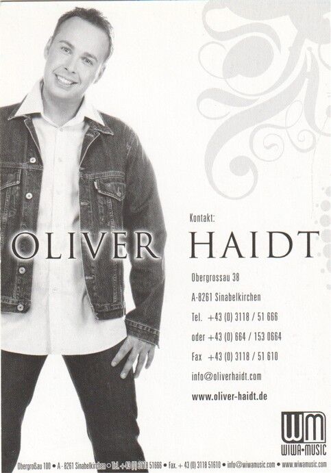 Autogramm Schlager | Oliver HAIDT | 2000er (Portrait Color WIWA)