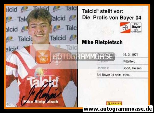 Autogramm Fussball | Bayer Leverkusen | 1994 | Mike RIETPIETSCH