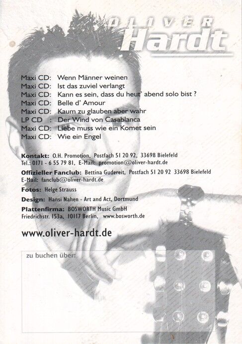 Autogramm Schlager | Oliver HARDT | 2000er (Portrait Color)