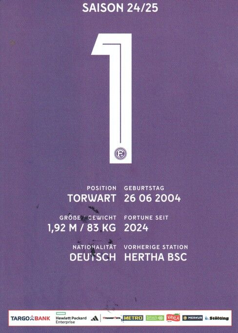 Autogramm Fussball | Fortuna Düsseldorf | 2024 | Robert KWASIGROCH
