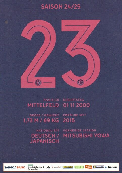 Autogramm Fussball | Fortuna Düsseldorf | 2024 | Shinta APPELKAMP